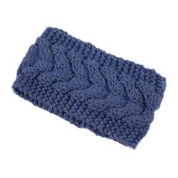 Gestrickte Stirnbänder Wärmer Häkeln Breites Haarband Turban for Frauen Bandana Headwrap Haar Breite Kopfbedeckung Zubehör (Color : Steel blue) von ERICAT