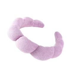 Großes breites Twist-Schwamm-Stirnband, gepolsterte Haarreifen for Frauen und Mädchen, gewelltes geflochtenes Haar-Accessoire (Color : 2867B(Suede), Size : One size) von ERICAT