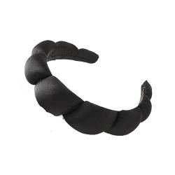 Großes breites Twist-Schwamm-Stirnband, gepolsterte Haarreifen for Frauen und Mädchen, gewelltes geflochtenes Haar-Accessoire (Color : 3122C(Satin), Size : One size) von ERICAT