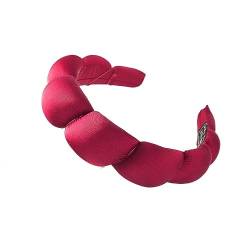 Großes breites Twist-Schwamm-Stirnband, gepolsterte Haarreifen for Frauen und Mädchen, gewelltes geflochtenes Haar-Accessoire (Color : 3122D(Satin), Size : One size) von ERICAT