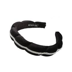 Großes breites Twist-Schwamm-Stirnband, gepolsterte Haarreifen for Frauen und Mädchen, gewelltes geflochtenes Haar-Accessoire (Color : 3273A, Size : One size) von ERICAT