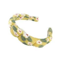 Großes breites Twist-Schwamm-Stirnband, gepolsterte Haarreifen for Frauen und Mädchen, gewelltes geflochtenes Haar-Accessoire (Color : 3288F, Size : One size) von ERICAT