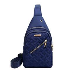 Neue Frauen Bestickter Faden Brusttasche Große Kapazität Weibliche Mehrschichtige Frauen One-Shoulder Schräge Kreuz Handtasche (Color : Blue1, Size : 31cm 17cm 4cm) von ERICAT