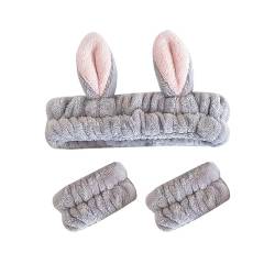 Niedliches Bärenohren-Stirnband- und Armband-Set for Frauen und Mädchen (Color : Rabbit) von ERICAT
