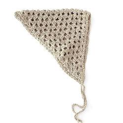 Romantischer Spitzen-Dreiecksschal for Damen, Vintage-Dekoration, kleiner Schal, hohl, solides Stirnband (Color : Khaki, Size : One size) von ERICAT