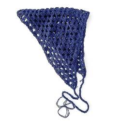 Romantischer Spitzen-Dreiecksschal for Damen, Vintage-Dekoration, kleiner Schal, hohl, solides Stirnband (Color : Navy, Size : One size) von ERICAT