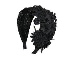 Spitze Stickerei Kristall Blume Stirnbänder for Frauen Pailletten Haar Zubehör Breite Mädchen Floral (Color : 10) von ERICAT