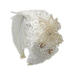 Spitze Stickerei Kristall Blume Stirnbänder for Frauen Pailletten Haar Zubehör Breite Mädchen Floral (Color : 32) von ERICAT