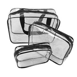 Transparente Kosmetiktasche, transparente Kosmetiktasche, Kulturbeutel, PVC, transparent, wasserdicht, großes Fassungsvermögen, tragbare Make-up-Taschen, Reise-Aufbewahrungstasche for Reisen/474 von ERICAT