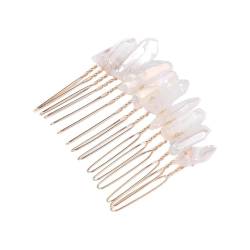 Unregelmäßige Kristall Haarkämme for Frauen Braut Hochzeit Haar Zubehör Reiki Quartzs Stein Haarnadel Kopfbedeckung (Color : No.3) von ERICAT