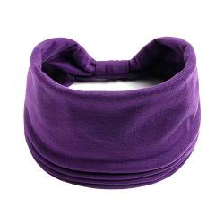 Yoga-Baumwoll-Stretch-Stirnband, bedruckt, Twist-Stil, elastisches Haarband, breite Haarbänder, Knoten-Kopfbedeckung (Color : W3, Size : One size) von ERICAT