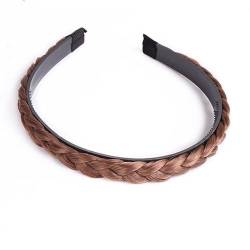 Zopf Perücke Twist Haarbänder for Frauen rutschfeste geflochtene Perücken Stirnband Haarschmuck (Color : StyleB-brown 1.5cm) von ERICAT