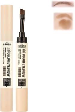 Shaping Long-Lasting Color Dual-Ended Eyebrow Tint Cream, Shape & Hold Dual Tip Eyebrow Tint Cream,Waterproof Multi-Purpose Eyebrow Cream (Light Brown) von ERISAMO