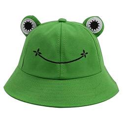 Buckethut Für Erwachsene Kinder Unisex Fischerhut Cap Niedlicher Frosch-Hut Sommer-Sonnenschutz Baumwolle Fischerhut Outing Hut Faltbarer Frosch Eimer Sonnenhut von ERKAN