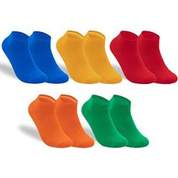 ERKARIO Sneaker-Socken für Damen & Herren in UNI-Farben bunt 5 Paar 39-42 von ERKARIO
