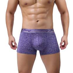 Herren-Slip, weich, sexy Unterwäsche, reine mittlere Taille, sexy Farbe, Herren-Unterwäsche, Unterhosen für Herren, violett, L von ERNUMK