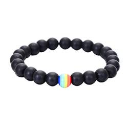 EROSPA® Kugel Perlen-Armband Rainbow/Regenbogen - Damen/Herren/Frauen/Männer - Pride Lesbian LGBT von EROSPA