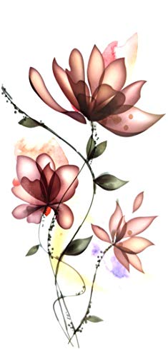 EROSPA® Tattoo-Bogen temporär/Sticker - Flowers Blumen Blüten - Wasserfest - 19 x 9 cm von EROSPA