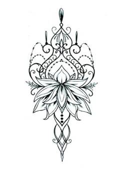 EROSPA® Tattoo-Bogen temporär/Sticker - Lotus Blume Flower - Wasserfest von EROSPA