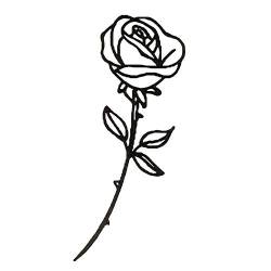 EROSPA® Tattoo-Bogen temporär/Sticker - Schwarze Rose Blume Flower - 10,5 x 6 cm von EROSPA
