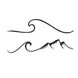 EROSPA® Tattoo-Bogen temporär/Sticker - Wellen Berge - Wasserfest von EROSPA