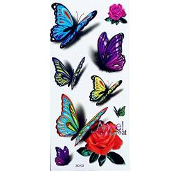 EROSPA® Tattoo-Bogen temporär - Aufkleber Schmetterlinge / Butterfly 9 x 19 cm von EROSPA