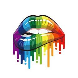 EROSPA® Tattoo-Bogen temporär - Rainbow / Regenbogen Mund / Lippen - Pride Gay Lesbian LGBT - 6 x 6 cm von EROSPA