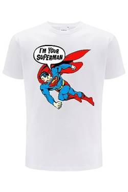 ERT GROUP Mens T-Shirt, Superman 030 Weiß, L von ERT GROUP