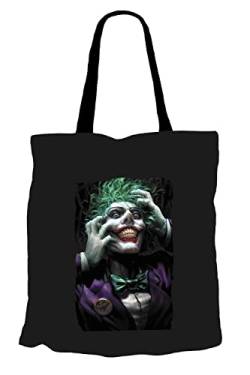 ERT GROUP Original und offiziell lizenziert von DC schwarz Umhängetasche aus Segeltuch mit Aufdruck, Muster Joker 003, Baumwolle von ERT GROUP