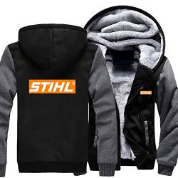ERWAAD Herren Mode Hoodies Sweatshirts für S.T.I.H.L Print Reiß Verschluss Kapuzen jacken Pullover Herbst Winter Warme Dicke Kleidung Tops-D||XL von ERWAAD