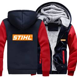 ERWAAD Herren Mode Hoodies Sweatshirts für S.T.I.H.L Print Reiß Verschluss Kapuzen jacken Pullover Herbst Winter Warme Dicke Kleidung Tops-E||XL von ERWAAD