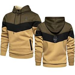 ERWAAD Herren Pullover Hoodies Für Skyrim Druck Sweatshirt Mit Kapuze Patchwork Top Lässiger Kapuzenpulli Leichtgewicht Langarm Pullover Pullover Mit Kangatasche-White||M von ERWAAD