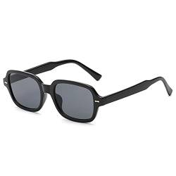 ESALIA Retro Ovale Sonnenbrille Vintage Tinted Sunglasses für Damen Herren Schwarz von ESALIA