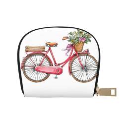 ESASAM Art Graffiti Schmetterlinge Print Leder Shell Kartentasche - Kompakt und langlebig Kartenetui, mehrere Steckplätze Kartenorganizer, sicherer, tragbarer und großer Kartenhalter, Rotes Fahrrad, von ESASAM