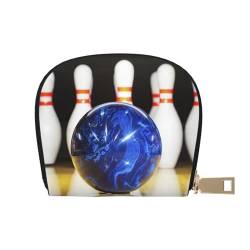 ESASAM Bowling Leather Shell Card Bag - Compact and Durable Card Wallet, Multiple Slots Card Organizer, Secure, Portable and Large Capacity Card Holder, Bowling, Einheitsgröße von ESASAM