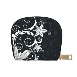 ESASAM Floral Skull Leder Shell Card Bag - Kompakte und langlebige Kartenetui, mehrere Steckplätze Kartenorganizer, sicherer, tragbarer und großer Kartenhalter, Abstrakte Boho-Blumen, Einheitsgröße von ESASAM