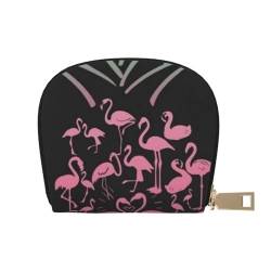 ESASAM Pineapple Flamingos Leder Shell Card Bag - Kompakte und langlebige Kartenetui, mehrere Steckplätze Kartenorganizer, sicherer, tragbarer und großer Kartenhalter, Ananas-Flamingos, Einheitsgröße von ESASAM