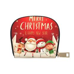 ESASAM Space Galaxy Leder Shell Card Bag - Kompakte und langlebige Kartenetui, mehrere Steckplätze Kartenorganizer, sicherer, tragbarer und großer Kartenhalter, Frohe Weihnachten2, Einheitsgröße von ESASAM