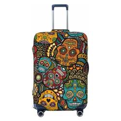 ESASAM Sugar Skulls Print Elastic Suitcase Cover - Travel Accessories, Travel Essentials, Travel Luggage Protection, Suitcase Protective Cover, Elastic Suitcase Sleeve, Sugar Skulls Print, M von ESASAM