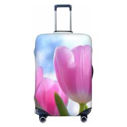 ESASAM Universe Planet Elastische Kofferhülle - Reisezubehör, Reiseutensilien, Reisegepäckschutz, Kofferschutzhülle, Elastische Kofferhülle, Tulpen Blumen, XL von ESASAM