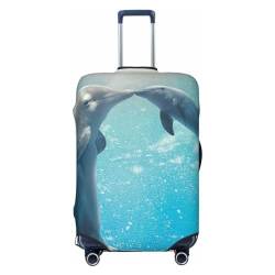 ESASAM Winter The Dolphin Elastic Suitcase Cover - Travel Accessories, Travel Essentials, Travel Luggage Protection, Suitcase Protective Cover, Elastic Suitcase, Winter der Delfin, S von ESASAM