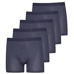 ESGE Herren Boxershorts, Pants, 5 Stück, Feinripp Ringel mit Eingriff (7, Marine) von ESGE