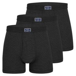 ESGE - Jeans - Herren Pants Shorts - im 3er Spar-Pack - Unterhose kurz mit Bein - Feinripp mit Eingriff und weichem Komfortbund Größe 5 bis 9 - Dunkel-Blau und Schwarz (9, 3 X Schwarz) von ESGE