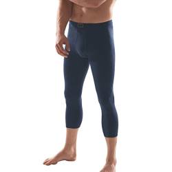 ESGE - Jeans - Herren Unterhose 3/4 lang Feinripp mit Eingriff und weichem Komfortbund Größe 5 bis 9 - Dunkelblau und Schwarz (9, Marine) von ESGE