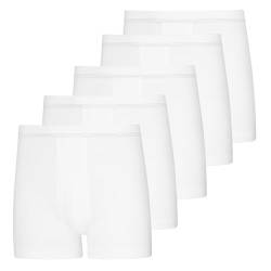 ESGE Retro Short Unterhose mit Eingriff Baumwolle Doppelripp 5er Pack, Weiß, 6 von ESGE