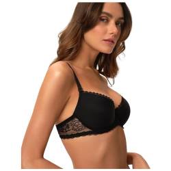 ESOTIQ Damen Push-Up BH Kassidy Basic | Vorgeformte Cups und herausnehmbare Kissen für EIN traumhaftes Dekolleté | abnehmbare Träger,Schwarz,65C von ESOTIQ