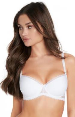 ESOTIQ Damen Push-Up BH Kassidy Basic | Vorgeformte Cups und herausnehmbare Kissen für EIN traumhaftes Dekolleté | abnehmbare Träger,Weiß,65B von ESOTIQ