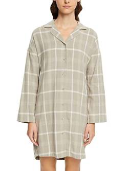 ESPRIT Damen Flannel Check 2 SUS Nightshirt Nachthemd, Light Khaki 3, 42 von ESPRIT