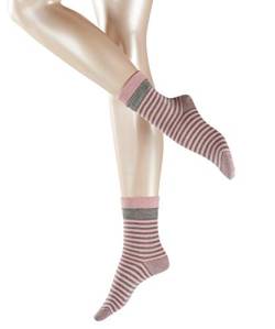 ESPRIT Damen Fold Stripe W SO Socken, Blickdicht, Grau (Light Grey Melange 3390), 35-38 von ESPRIT