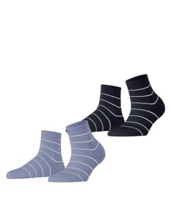 ESPRIT Damen Kurzsocken Fine Line 2-Pack W SSO Baumwolle gemustert 2 Paar, Mehrfarbig (Sortiment 0020), 35-38 von ESPRIT